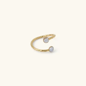 Kariboo Bagues>Bague Laura double - Bleu calcédoine