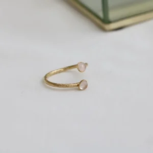 Kariboo Bagues>Bague Laura double - quartz rose