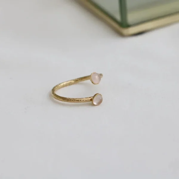 Kariboo Bagues>Bague Laura double - quartz rose