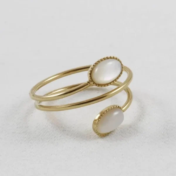 Kariboo Bagues>Bague Louise duo - Nacre