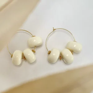 Clara u0026 Bianca Boucles D'oreille>Boucles Bella - écru