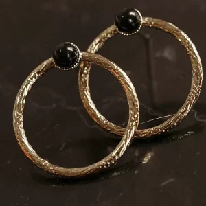 Kariboo Boucles D'oreille>Boucles Laura pierres fines - onyx noir