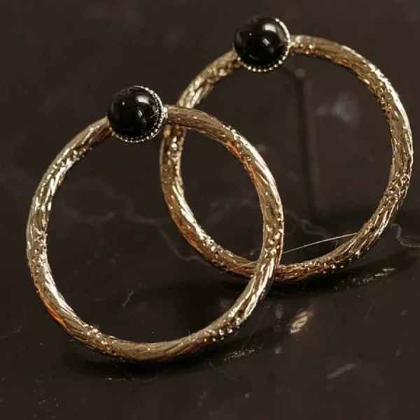 Kariboo Boucles D'oreille>Boucles Laura pierres fines - onyx noir