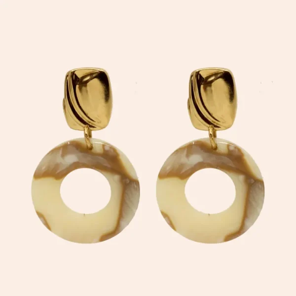 Bonjour Aimée Boucles D'oreille>Boucles Lucy - marbre blanc
