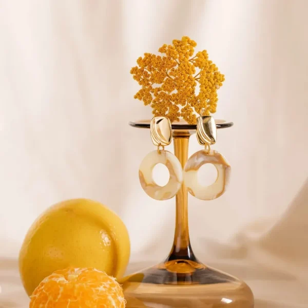 Bonjour Aimée Boucles D'oreille>Boucles Lucy - marbre blanc