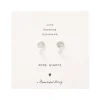 A Beautiful Story Boucles D'oreille>Boucles mini Coin argenté - Quartz rose