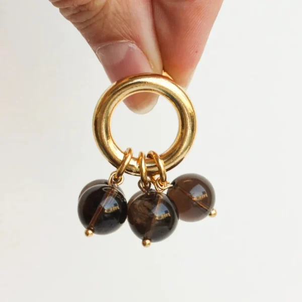 Bonjour Aimée Boucles D'oreille>Boucles Suzanne - quartz fumé