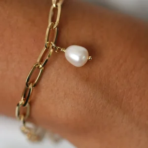 Kariboo Bracelets>Bracelet Anna perle d'eau douce - chaîne épaisse