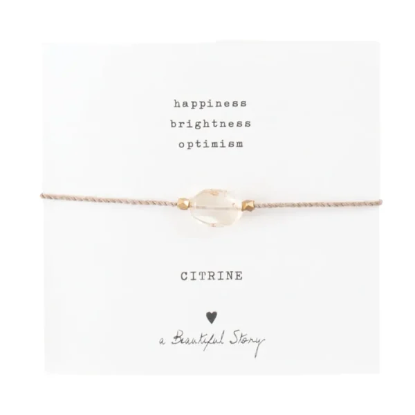 A Beautiful Story Bracelets>Bracelet Gemstone card - Citrine