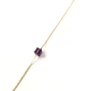 Les Rubans de Marionnette Bracelets>Bracelet Perles Carrées - Prune