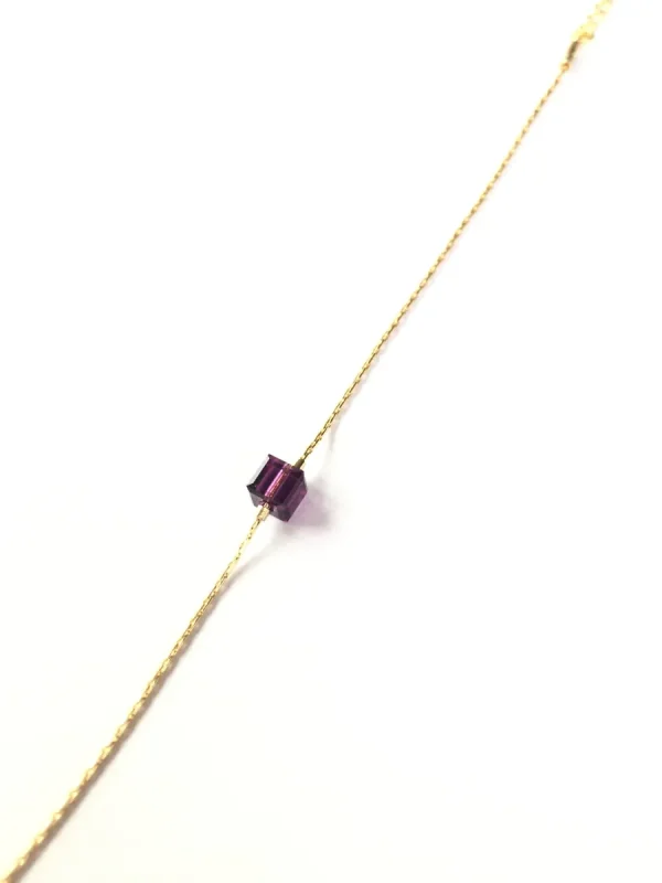 Les Rubans de Marionnette Bracelets>Bracelet Perles Carrées - Prune