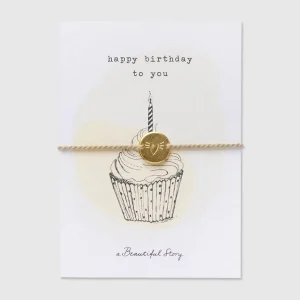 A Beautiful Story Bracelets>Bracelet Postcard doré - Cupcake