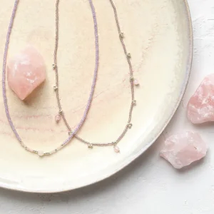 A Beautiful Story Colliers>Collier Excitement argenté - Quartz rose