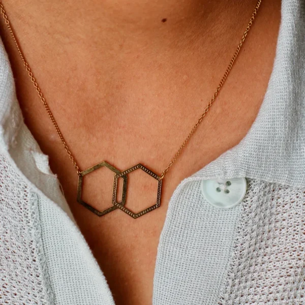 Chic Alors Colliers>Collier hexagone mixte