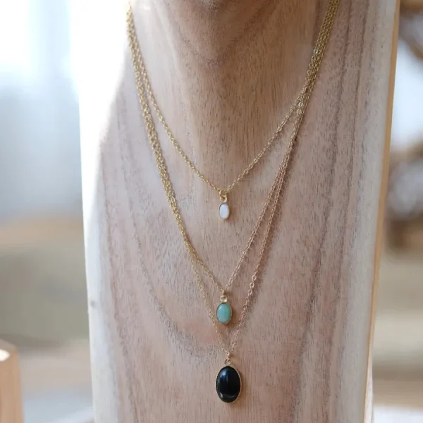 Kariboo Colliers>Collier Louise Grand - Bleu calcédoine