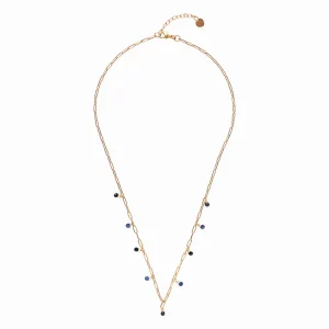 A Beautiful Story Colliers>Collier Spontaneous doré - Onyx noir & Lapis Lazuli