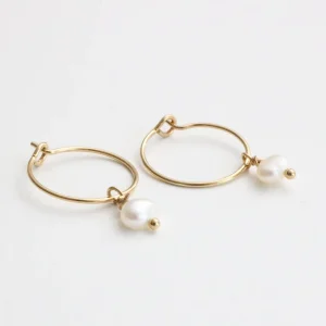 Kariboo Boucles D'oreille>Créoles Anna - perle d'eau douce
