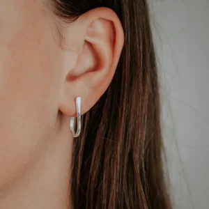 Jeh Boucles D'oreille>Créoles Sabot - argent