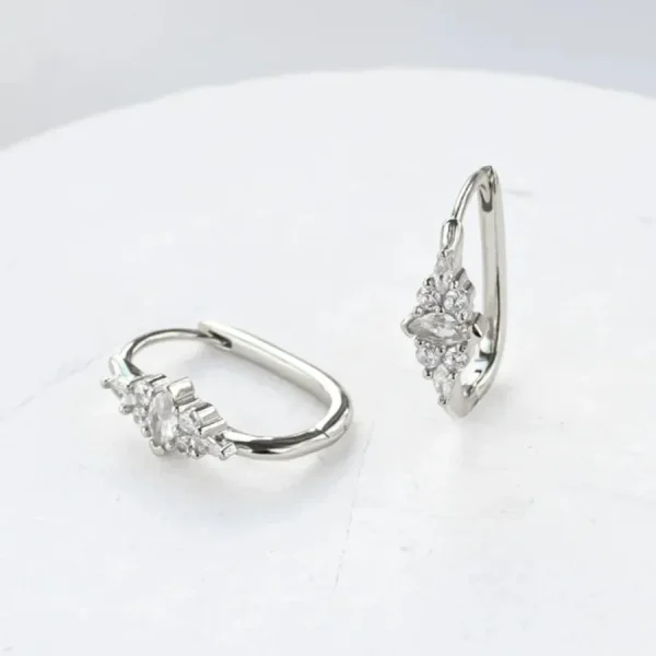 Shlomit Ofir Boucles D'oreille>Créoles Serena - argenté et cristal