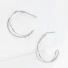 Shlomit Ofir Boucles D'oreille>Créoles Twist - argenté