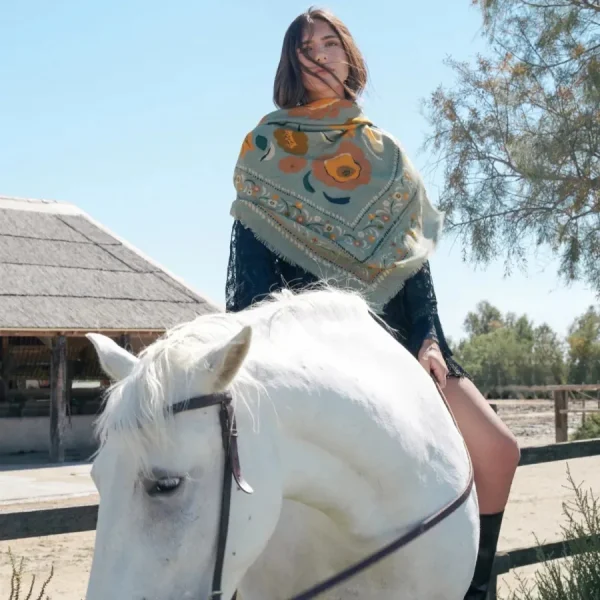 Maradji Foulards>Foulard laine Balkans - Olive