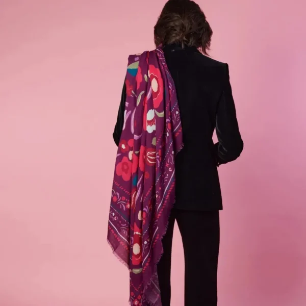 Maradji Foulards>Foulard laine Balkans - Violet