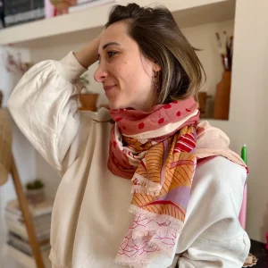 Boulbar Foulards>Foulard Sauvage rouge