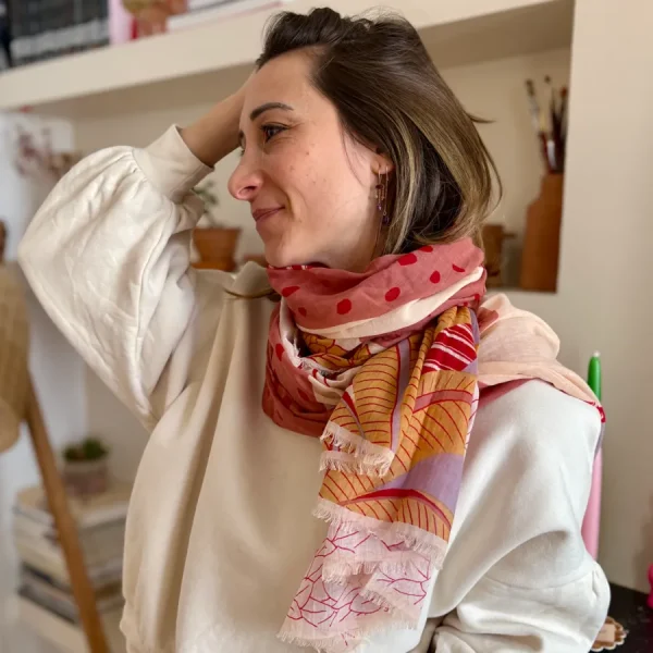 Boulbar Foulards>Foulard Sauvage rouge