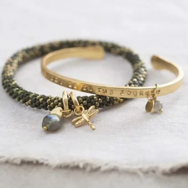 A Beautiful Story Bracelets>Jonc Pure doré - Labradorite