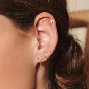 Shlomit Ofir Boucles D'oreille>Ryan Ear set - argenté et cristal