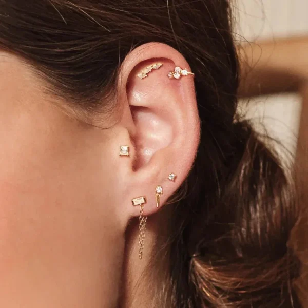 Shlomit Ofir Boucles D'oreille>Ryan Ear set - argenté et cristal